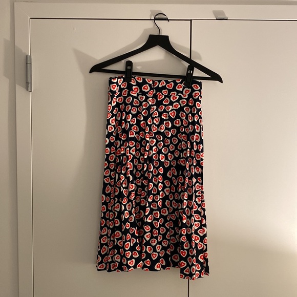 J Crew Midi Skirt Heart Pattern - Picture 3 of 4